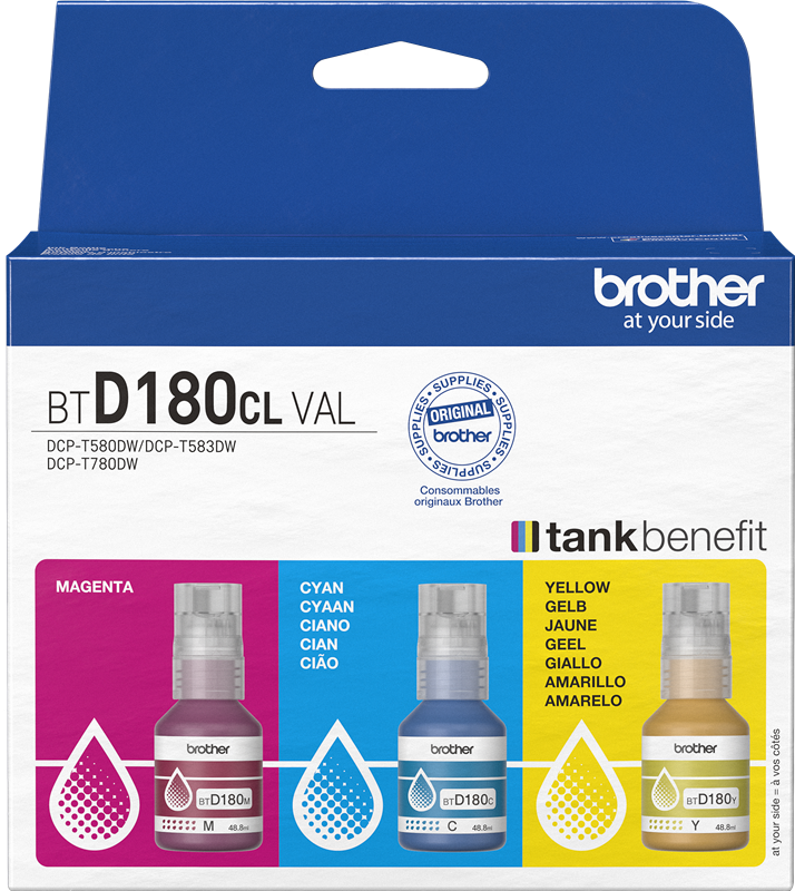 Original Brother BTD-180 Druckerpatrone Cyan, Magenta, Gelb