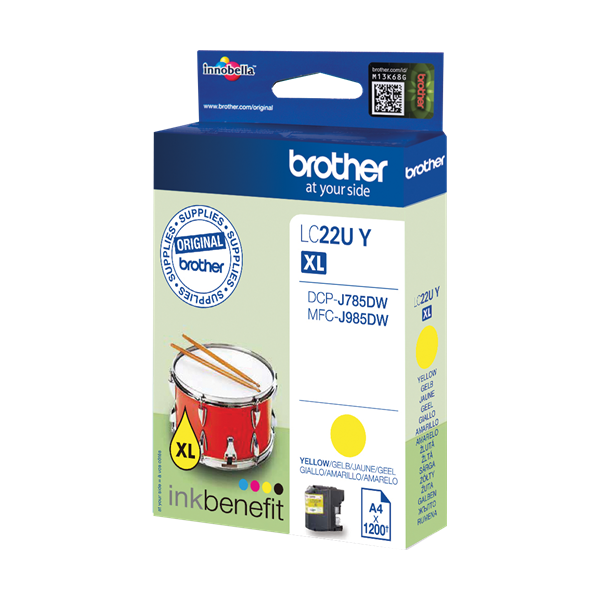 Original Brother LC-22U (LC22UY) Druckerpatrone Yellow