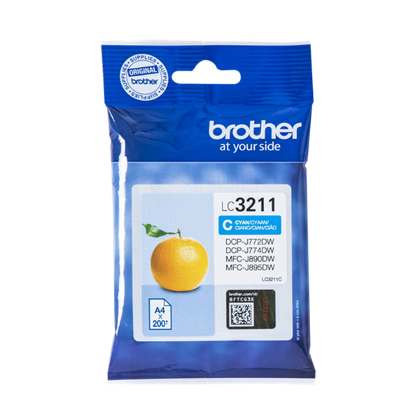 Original Brother LC-3211 (LC3211C) Druckerpatrone Cyan