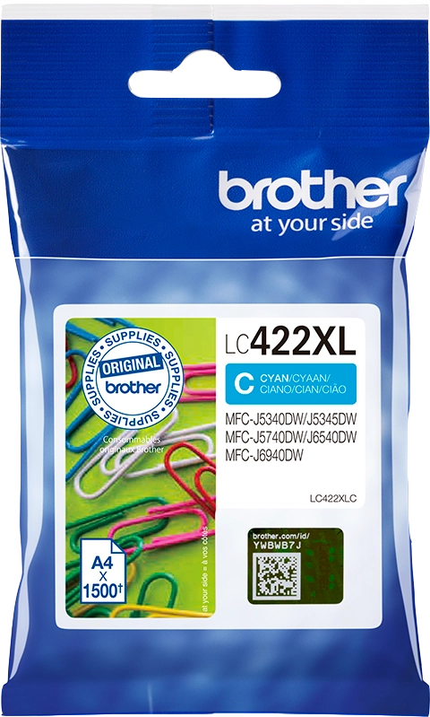 Original Brother LC422XLC (LC-422XLC) Druckerpatrone Cyan