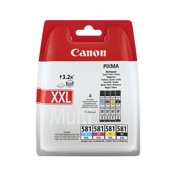 Original Canon CLI-581 XXL Multi (1998C005) Multipack (4 Stk)