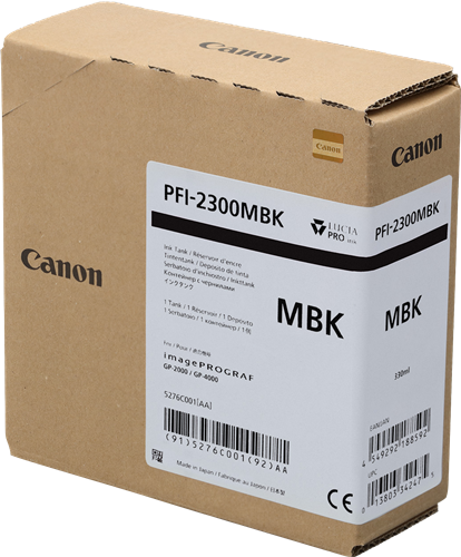 Original Canon PFI-2300mbk (5276C001) Schwarz Tintenpatrone (Matt)