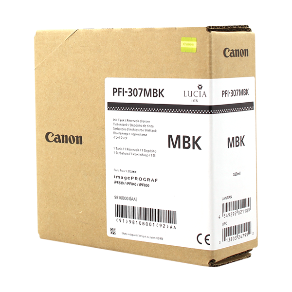 Original Canon PFI-307mbk (9810B001) Druckerpatrone Schwarz (matt)