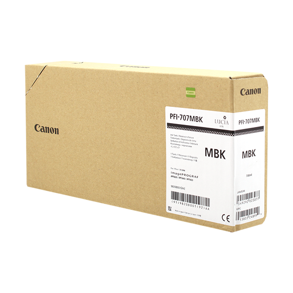 Original Canon PFI-707mbk (9820B001) Druckerpatrone Schwarz (matt)