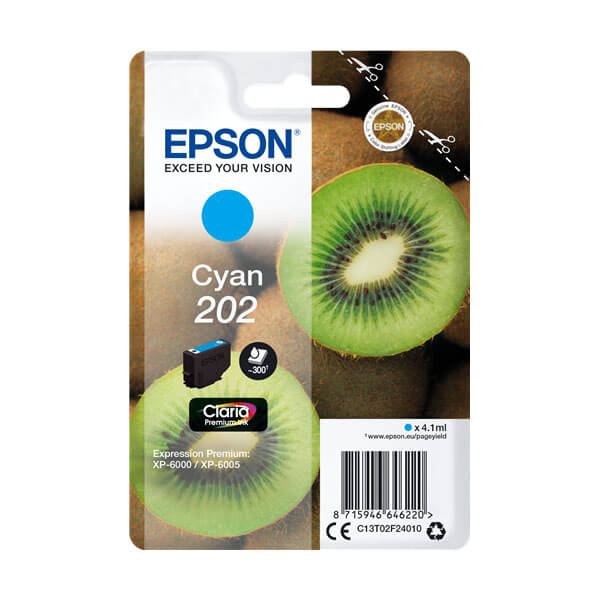 Original Epson 202 (C13T02F24010) Tinten Patrone Cyan