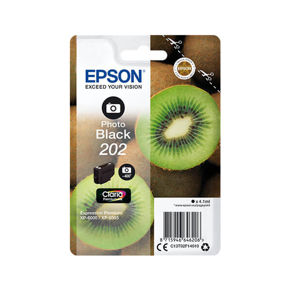 Original Epson 202 (C13T02F14010) Tinten Patrone Photo Black