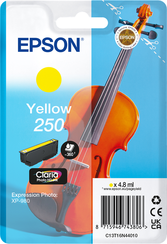 Original Epson 250 / C13T16N44010 Druckerpatrone Gelb