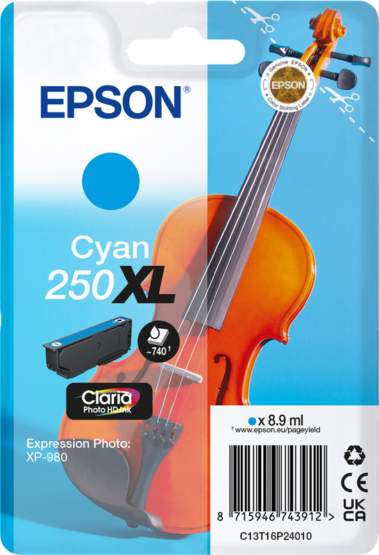 Original Epson 250 XL / C13T16P24010 Druckerpatrone Cyan