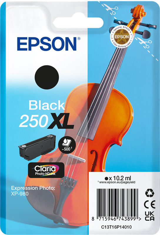 Original Epson 250 XL / C13T16P14010 Druckerpatrone Schwarz