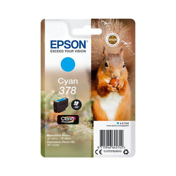 Original Epson 378 (C13T37824010) Tinten Patrone Cyan