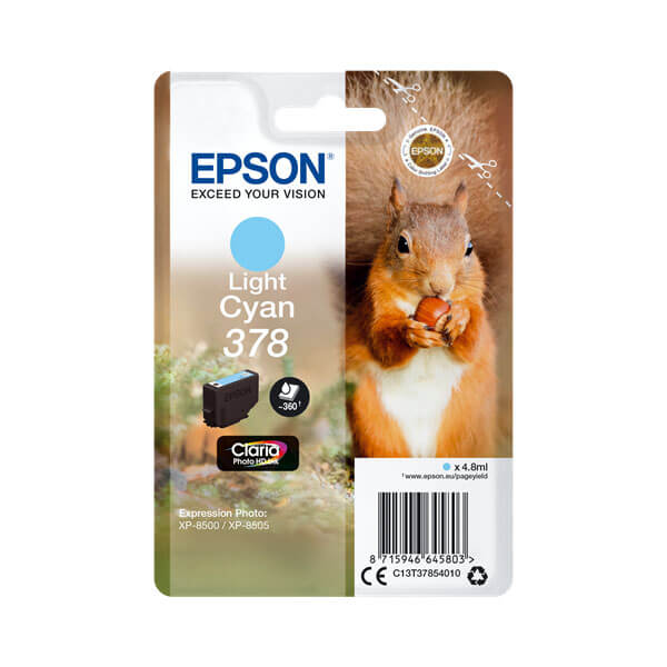 Original Epson 378 (C13T37854010) Tinten Patrone Light Cyan