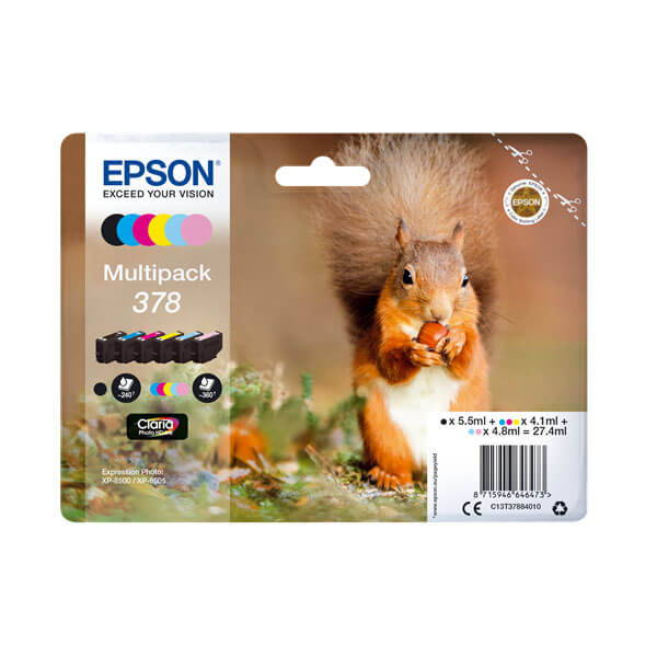 Original Epson 378 (C13T37884010) Tintenpatronen Multi Pack (6 Stk.)