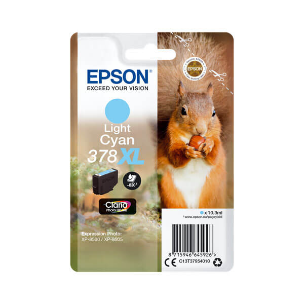 Original Epson 378XL (C13T37954010) Tinten Patrone Light Cyan