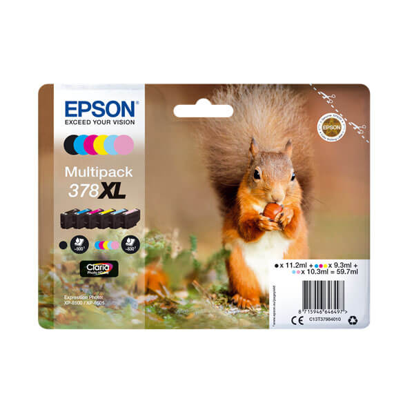 Original Epson 378XL (C13T37984010) Tintenpatronen Multipack (6 Stk.)