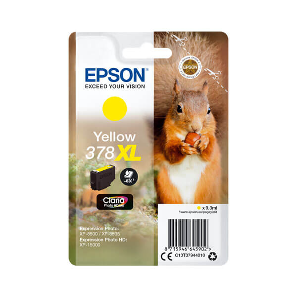 Original Epson 378XL (C13T37944010) Tinten Patrone Yellow
