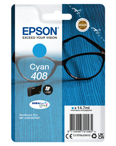 Original Epson 408 (C13T09J240109 Cyan Tintenpatrone DURABrite
