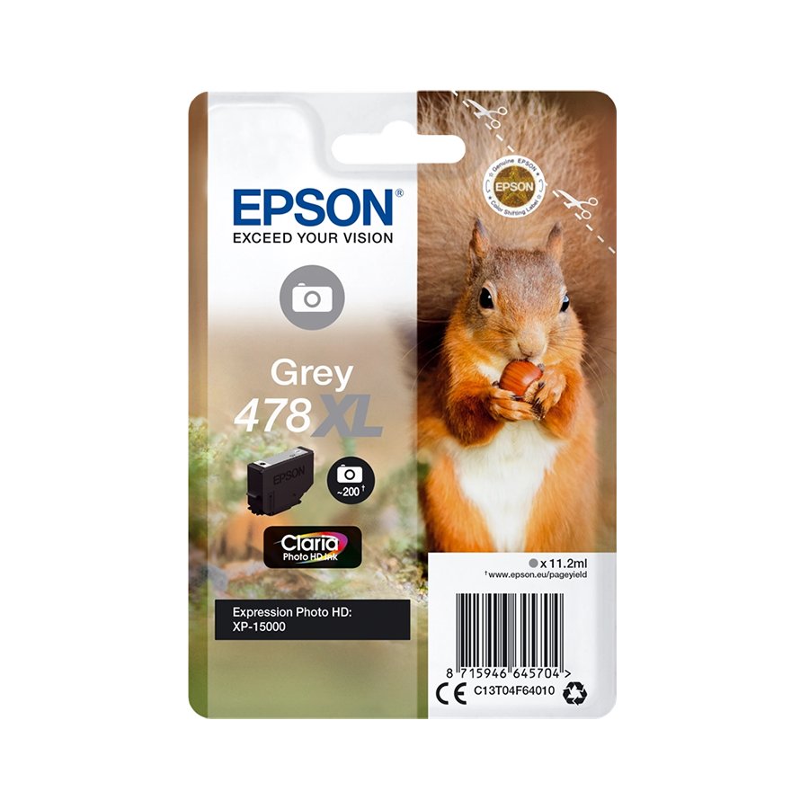 Original Epson 478XL Tintenpatrone Grau (C13T04F64010)