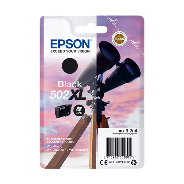 Original Epson 502XL (C13T02W14010) Druckerpatrone Schwarz