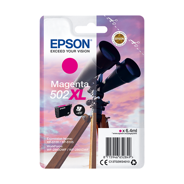 Original Epson 502XL (C13T02W34010) Druckerpatrone Magenta