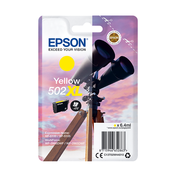 Original Epson 502XL (C13T02W44010) Druckerpatrone Yellow