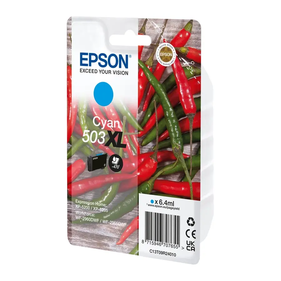 Original Epson 503XL Tintenpatrone Cyan (C13T09R24010)