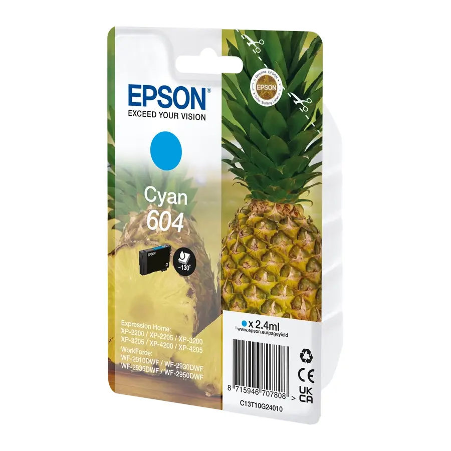 Original Epson 604 Tintenpatrone Cyan (C13T10G24010)