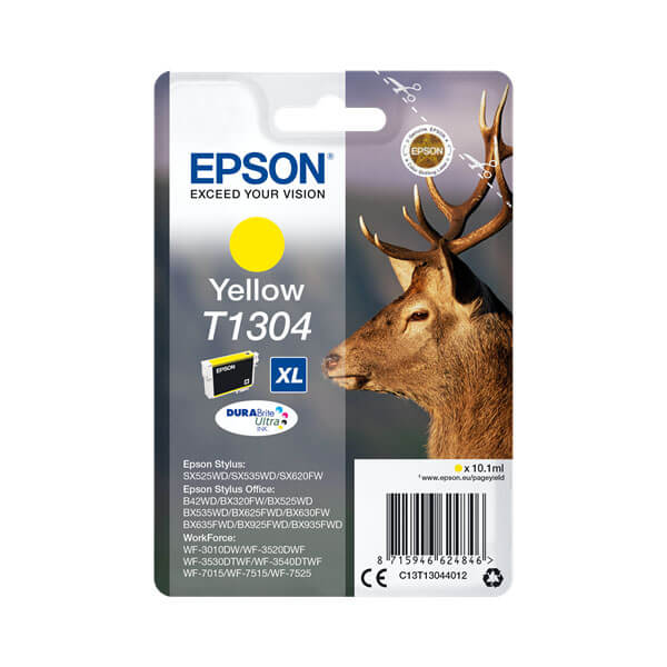 Original Epson (C13T13044012) T1304 XL Tintenpatrone Yellow