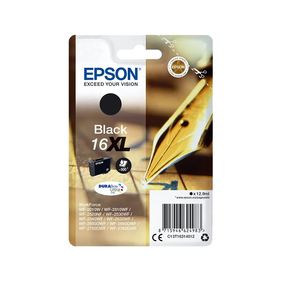 Original Epson 16XL / T1631 Schwarz Druckerpatrone (C13T16314012)