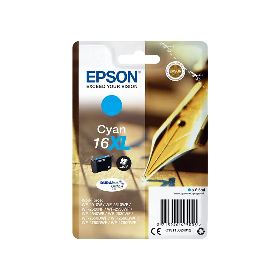 Original Epson T16XL / T1632 Cyan Druckerpatrone (C13T16324012)