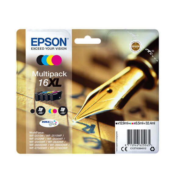 Original Epson 16XL / T1636 Multipack 4 Stk. (C,M,Y,BK)