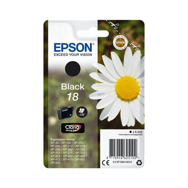 Original Epson T1801 / 18 (C13T18014012) Tinte Black