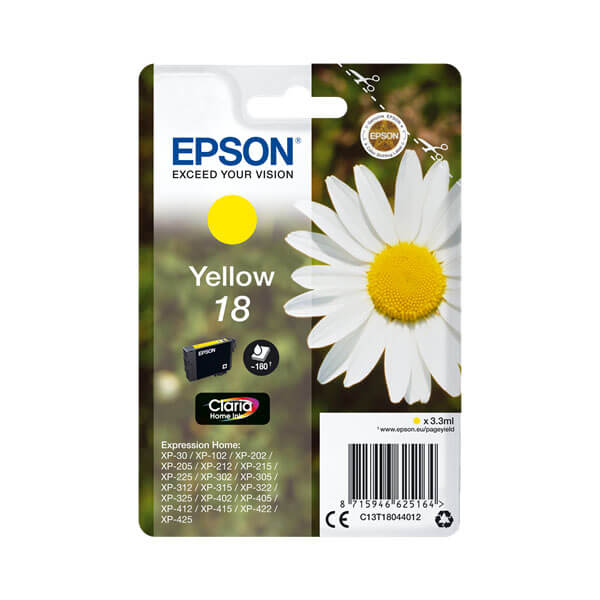 Original Epson 18 (C13T18044012) Tinte Yellow