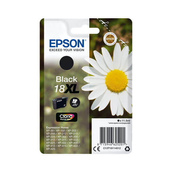 Original Epson 18 XL T1811 (C13T18114012) Tinte Black