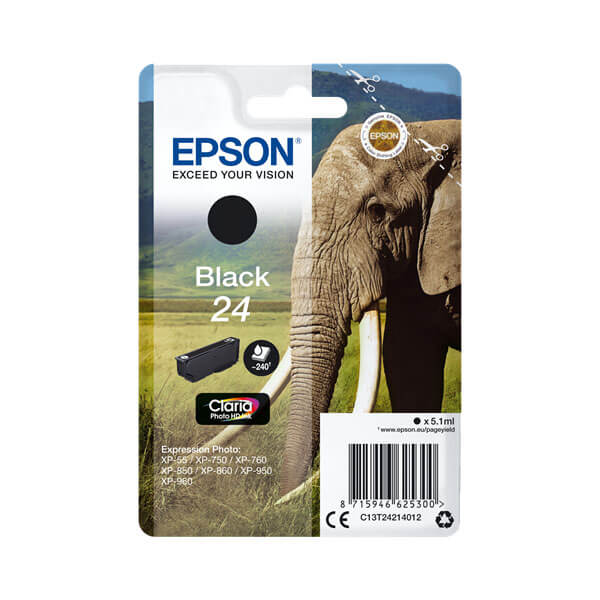 Original Epson (C13T24214012) T2421 / 24 Tinte Black