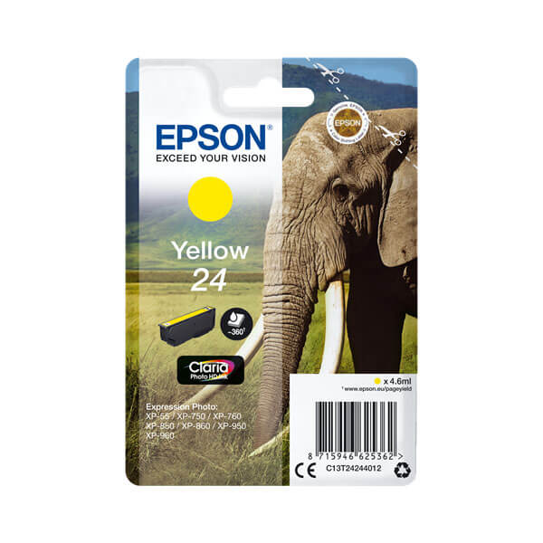 Original Epson (C13T24244012) T2424 / 24 Tinte Yellow