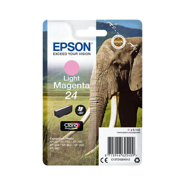 Original Epson (C13T24264012) T2426 / 24 Tinte Light Magenta