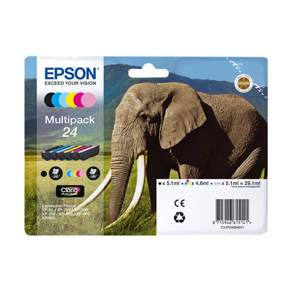 Original Epson (C13T24284011) T2428 / 24 Tinte Multipack (6 Stk.)