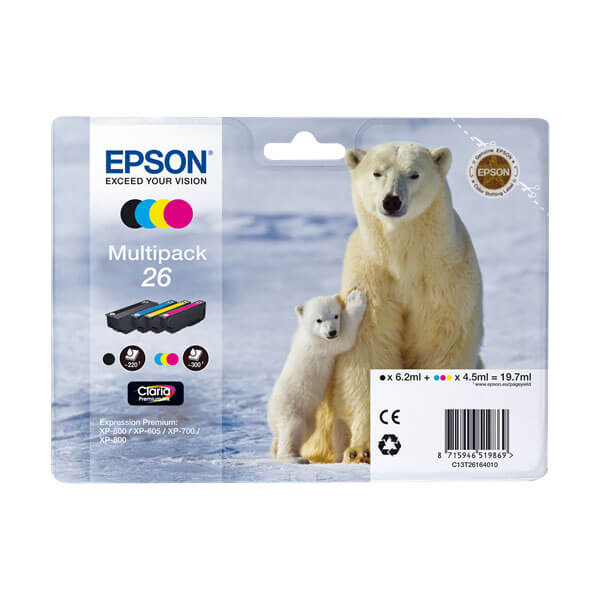 Original Epson 26 / T2616 (C13T26164010) Tinten Multipack