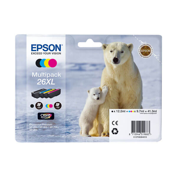 Original Epson 26 XL /T2636 (C13T26364010) Tinten Multipack