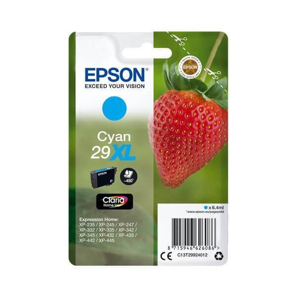 Original Epson (C13T29924012) T2992 / 29XL Tinte Cyan