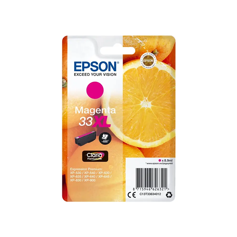 Original Epson 33XL / T3363 Magenta Druckerpatrone (C13T33634012)