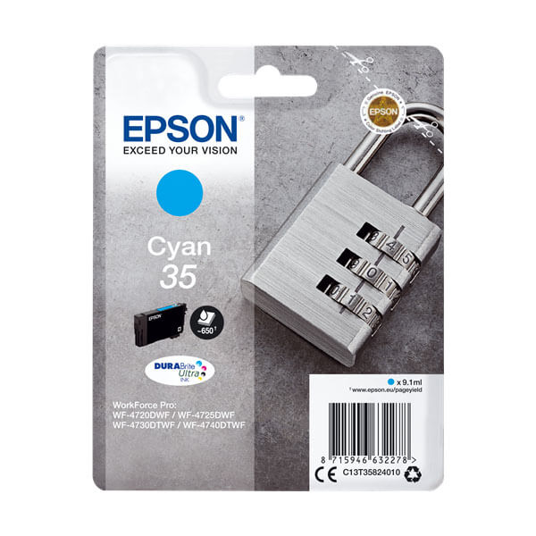 Original Epson 35 / T3582 (C13T35824010) Tinte Cyan