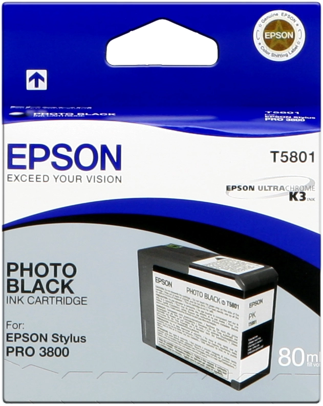 Original Epson T5801 Druckerpatrone Schwarz (Foto) C13T580100