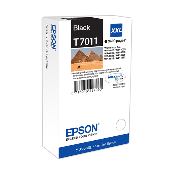 Original Epson T7011 (C13T70114010) Druckerpatrone Schwarz XXL