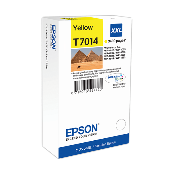 Original Epson T7014 (C13T70144010) Druckerpatrone Yellow XXL