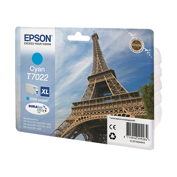 Original Epson T7022 (C13T70224010) Druckerpatrone Cyan XL