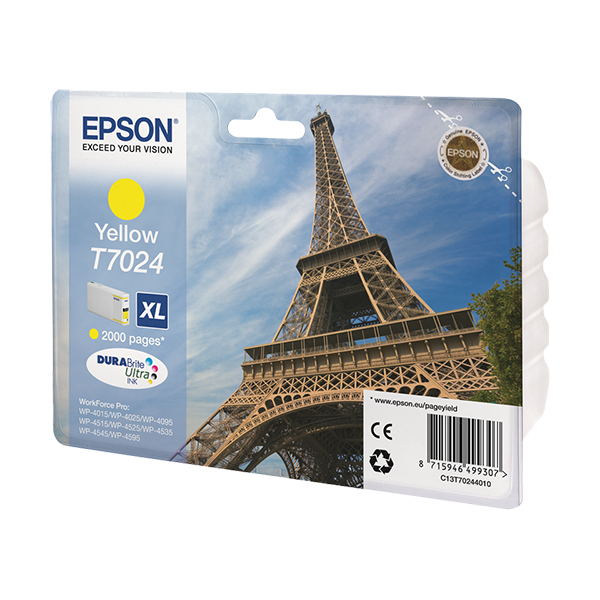 Original Epson T7024 (C13T70244010) Druckerpatrone Yellow XL