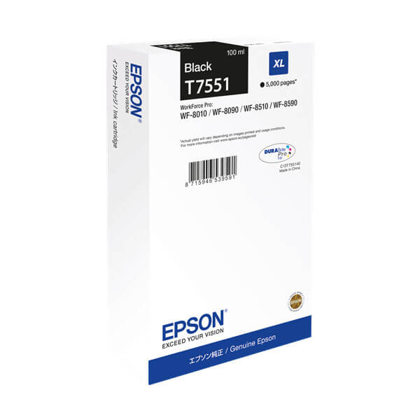 Original Epson (C13T755140) T7551 Tinte Black