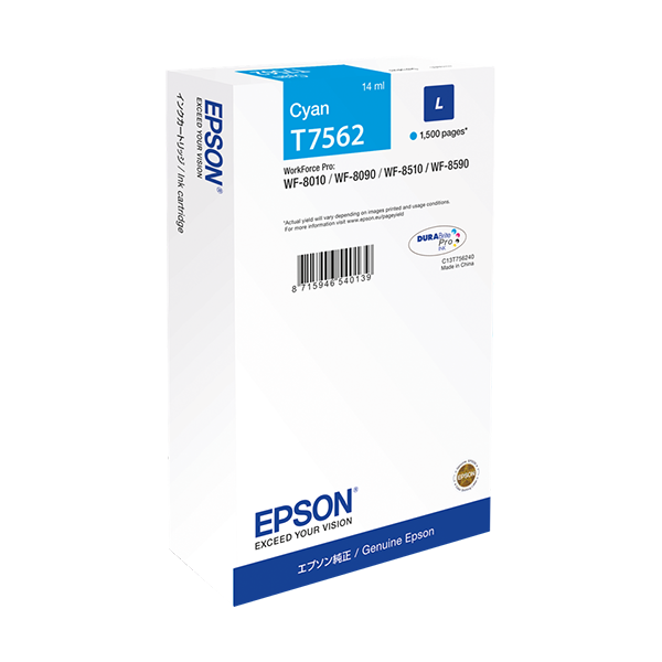 Original Epson T7562 (C13T756240) Druckerpatrone Cyan