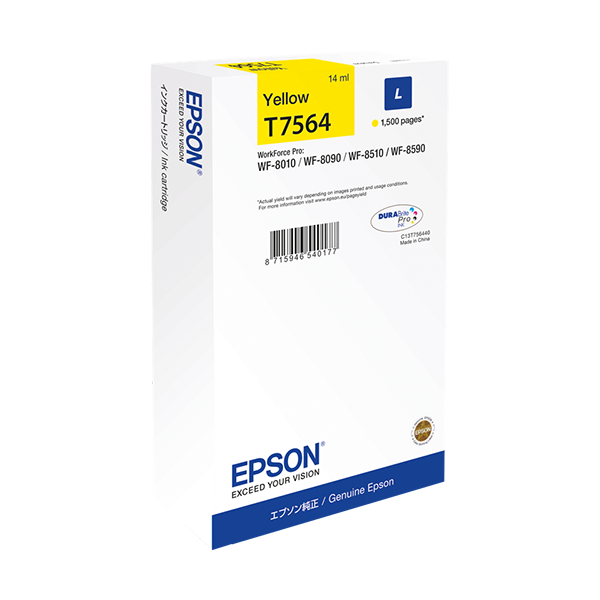 Original Epson T7564 (C13T756440) Druckerpatrone Yellow